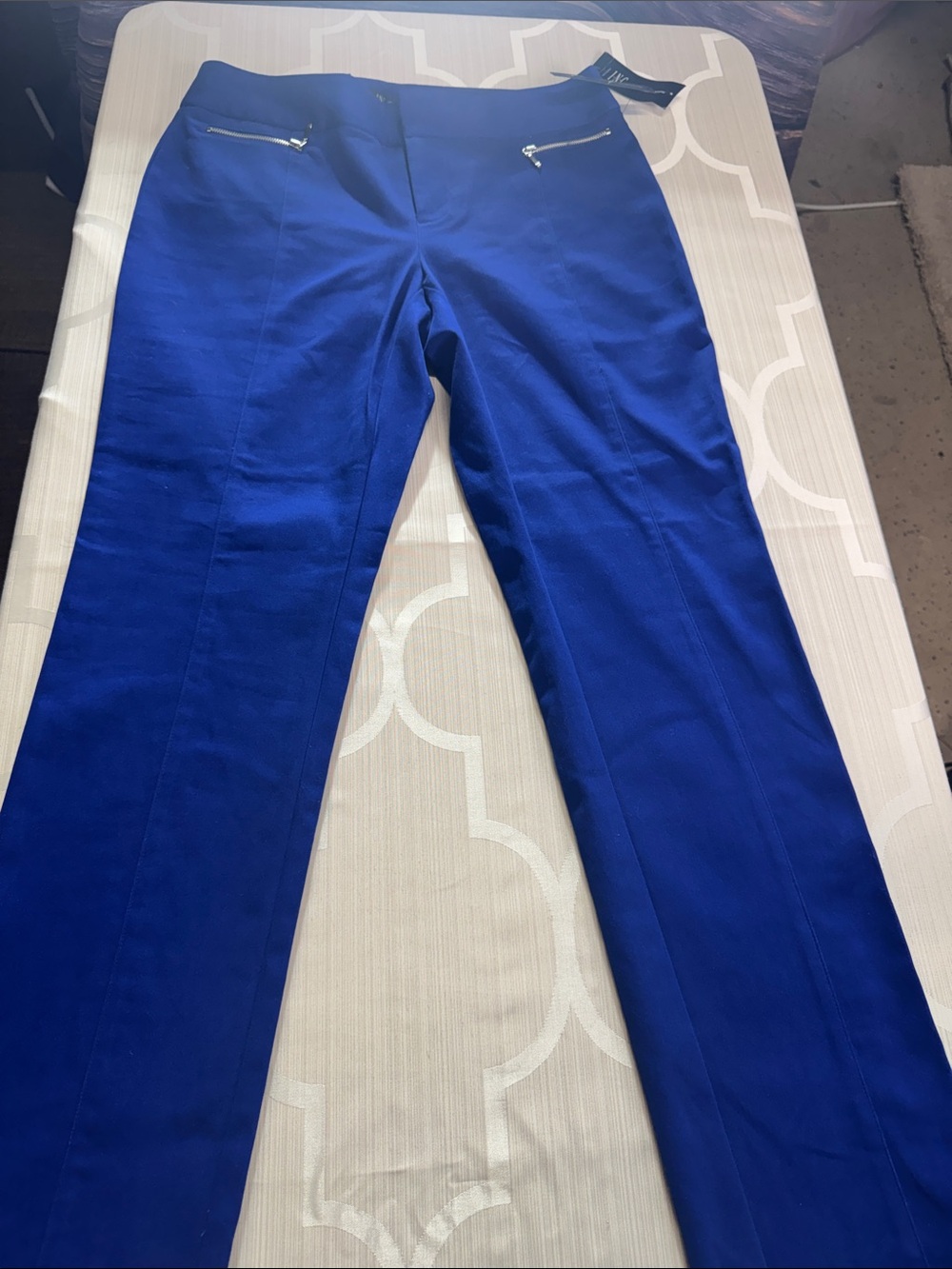 INC International Concepts Royal Blue Straight-Leg Pants